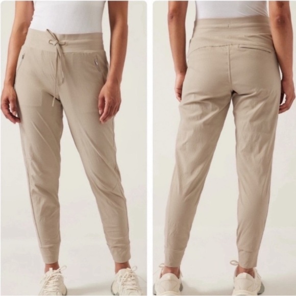 Women’s ATHLETA Trekkie North khaki joggers- Size 6 TALL - Picture 2 of 10